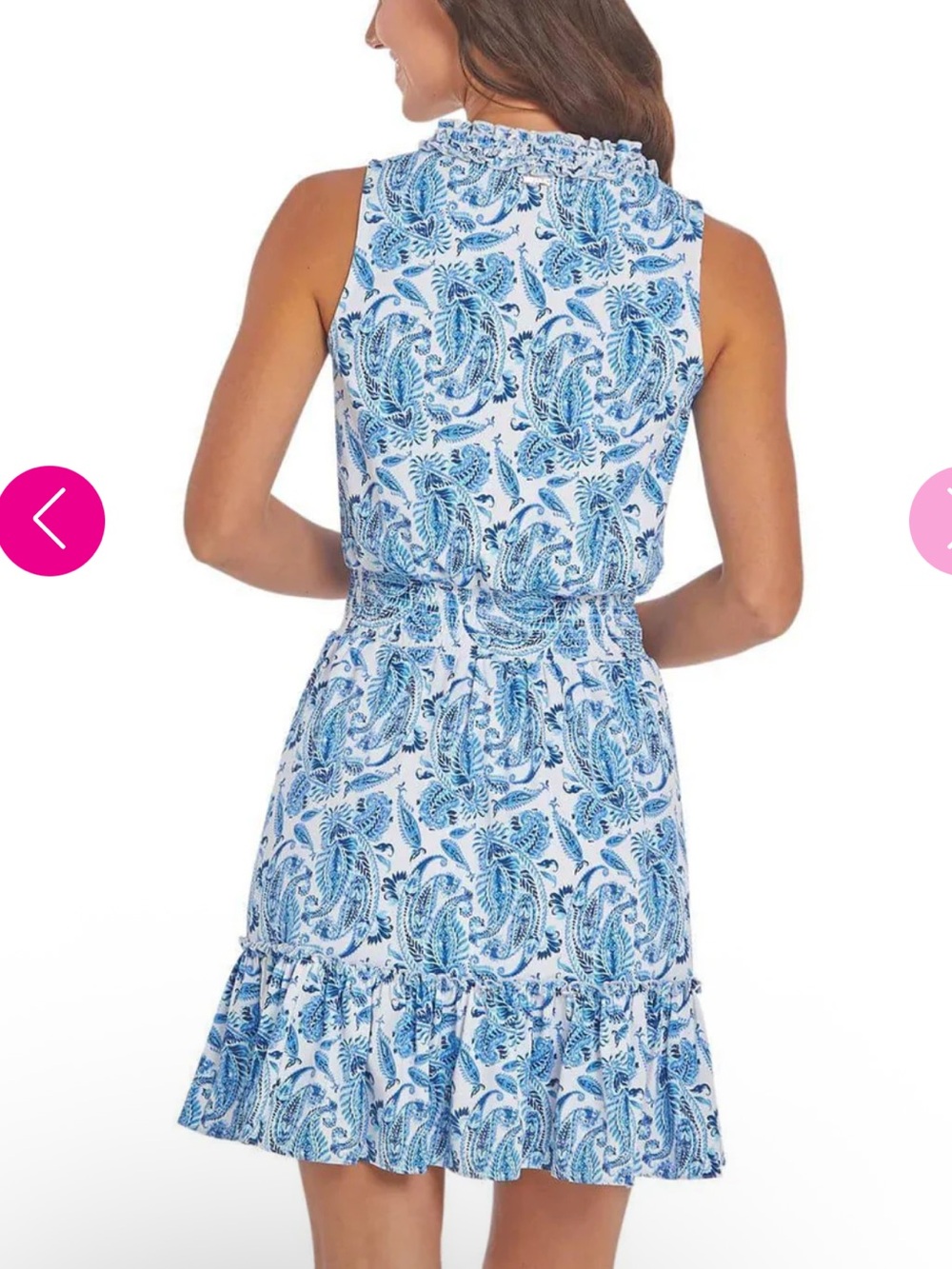 Cabana Life Blue and White Paisley Tiered Mini Dress - Picture 6 of 9